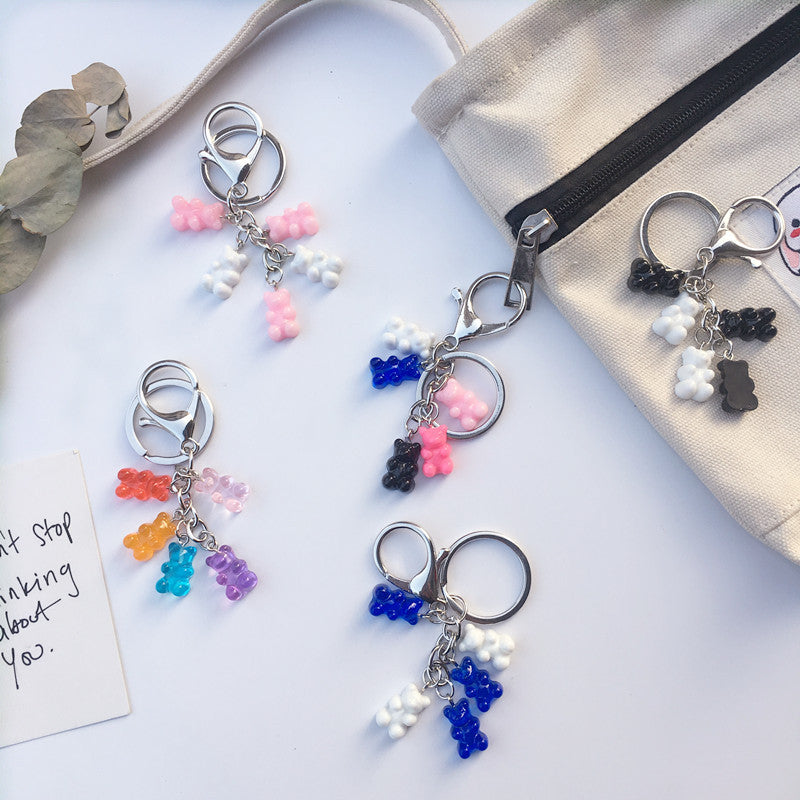 Color de resina de resina al por mayor Bear Keychain